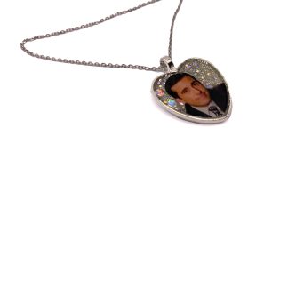 Collar con colgante de corazón y la cara de Michael Scott | Diseño único y original