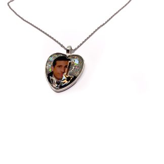 Collar con colgante de corazón y la cara de Michael Scott | Diseño único y original