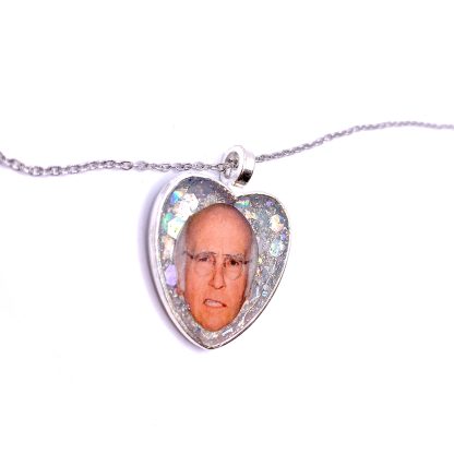 LARRY DAVID colgante con forma de corazón y cadena