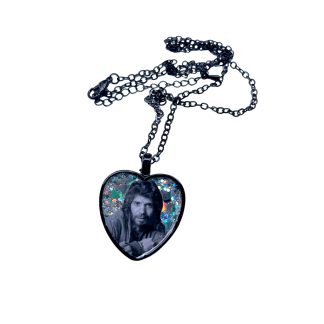 Camarón de la isla - Colgante con forma de corazón y cadena